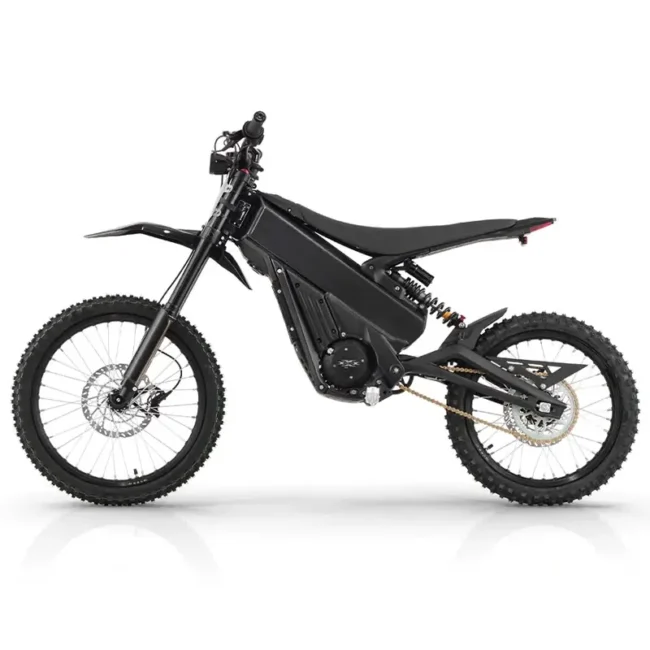Talaria (x3) XXX electric dirt bike in black and grey, designed for off-road adventures with a factory-limited top speed of 32 km/h.